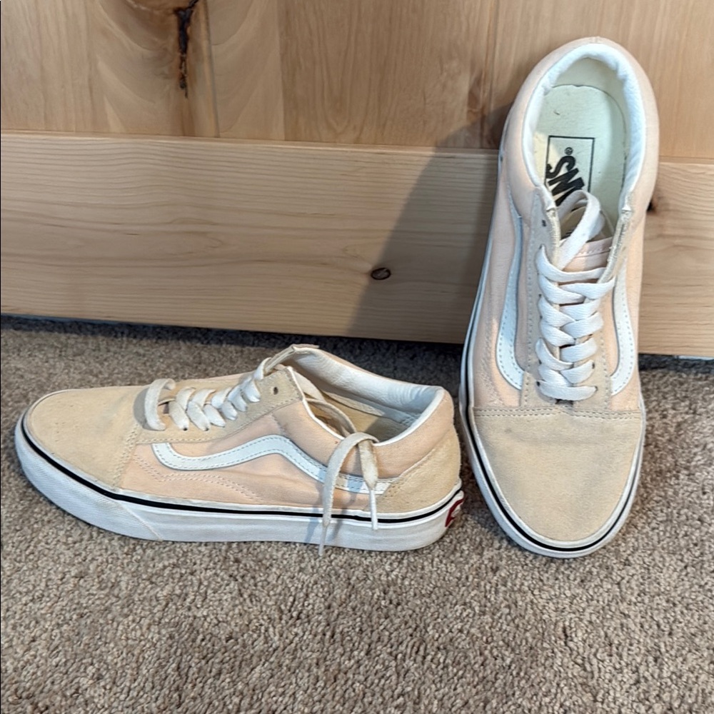 Vans Beige and White Sneakers
